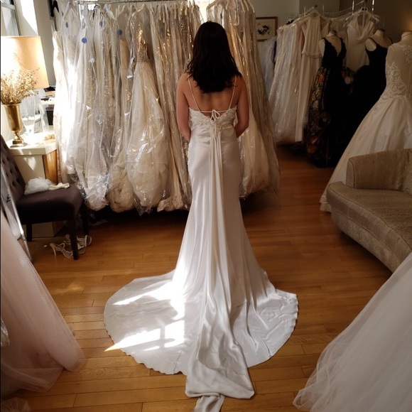 Yolancris Silk Wedding Dress - Picture 2 of 4